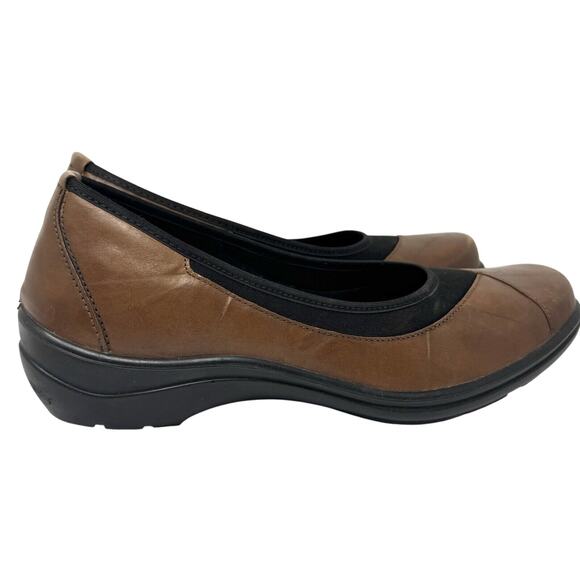 NEW ROMIKA Brown Leather Slip On Wedge Shoes Women’s Sz 38 US Sz 7 - Picture 3 of 7